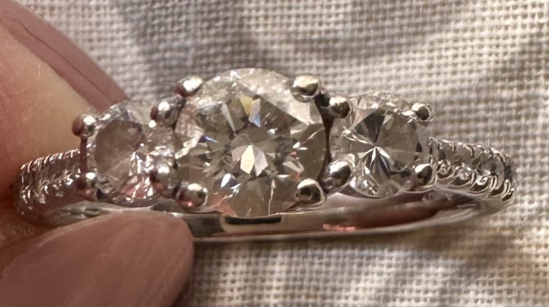 Three-Stone Diamond Engagement Ring - photo 5