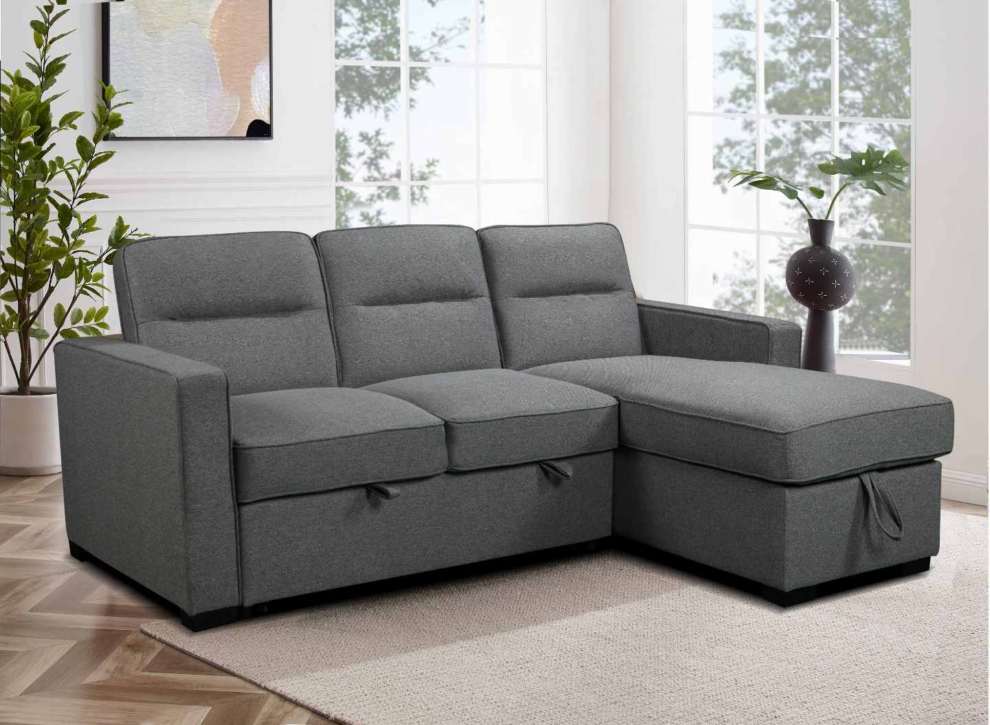 Light Grey Sectional Sofa Bed – On Sale