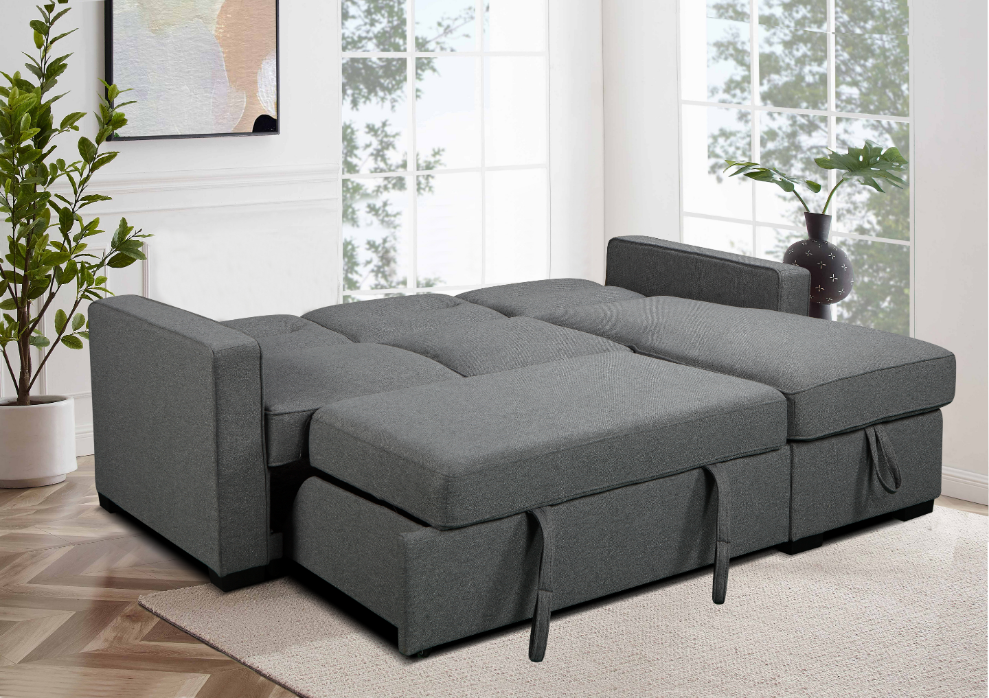 Light Grey Sectional Sofa Bed – On Sale - photo 3