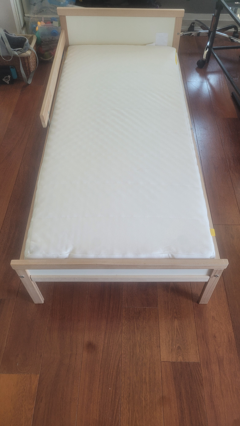 IKEA Luroy Toddler Bed Frame with Slats + Mattress