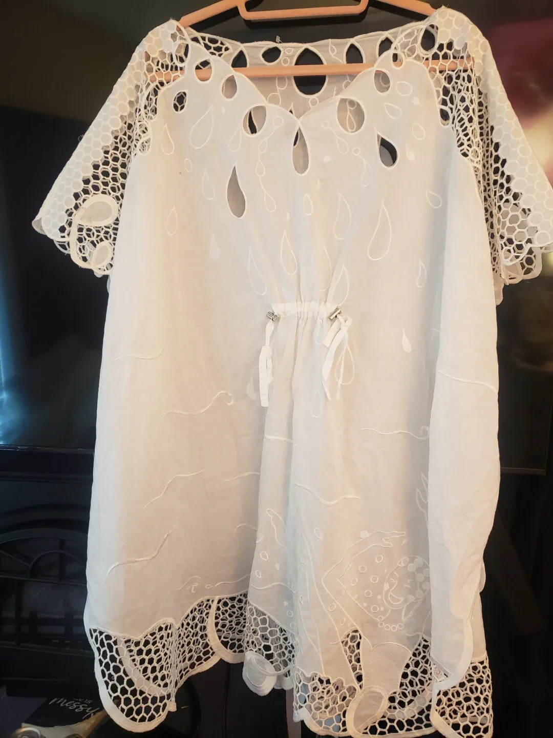White Crochet Beach Coverup thumbnail