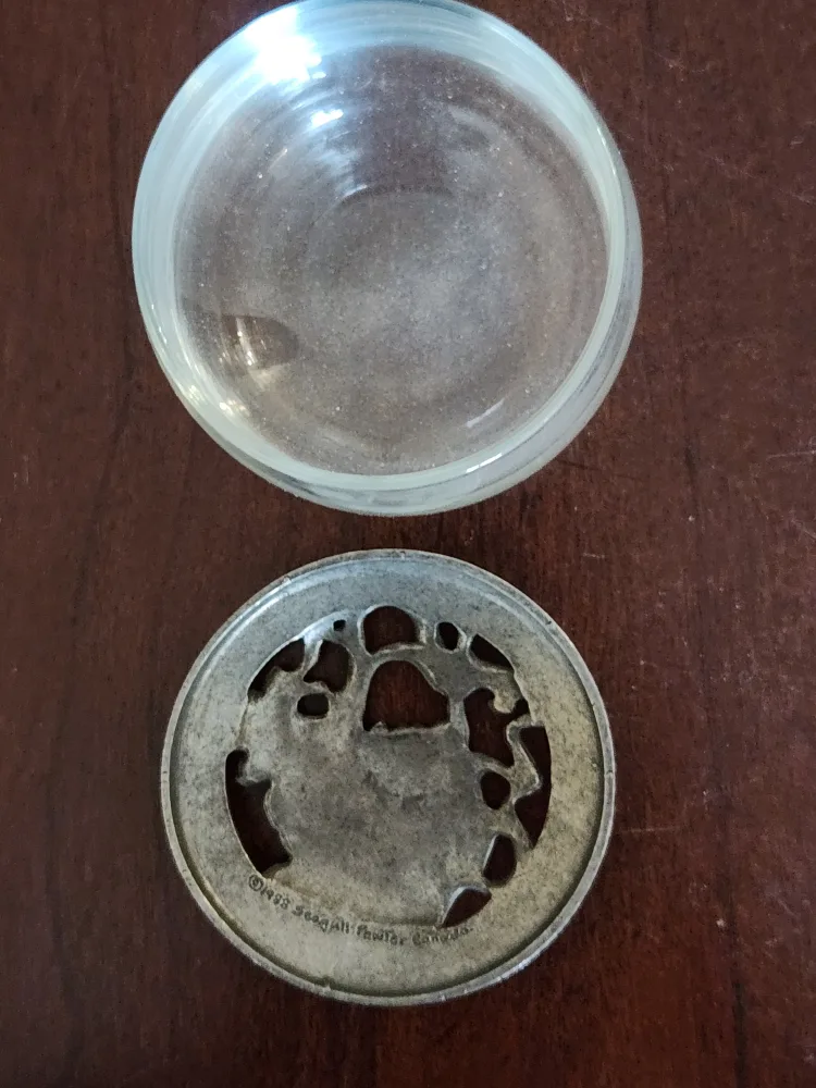 Seagull Pewter Co. Vintage Glass Trinket Jar with Lid image indicator(3)
