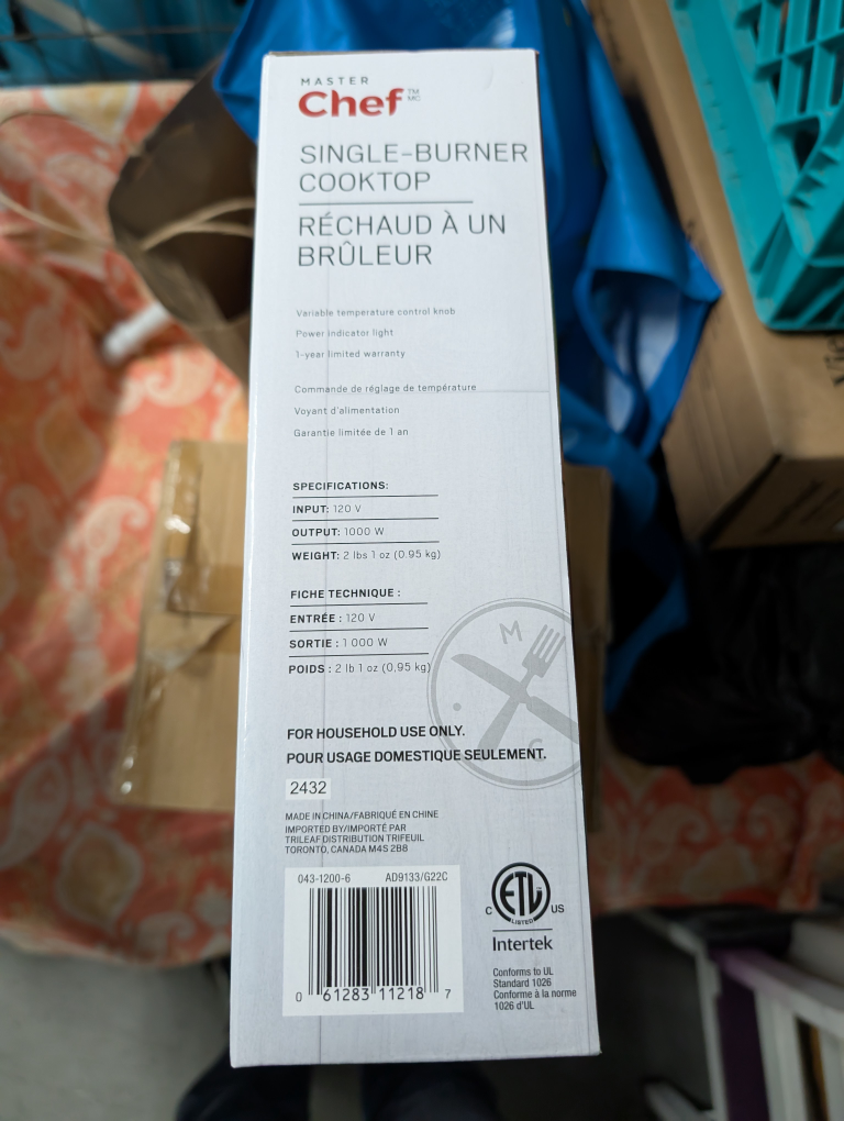Master Chef Single-Burner Cooktop - New in Box - photo 4