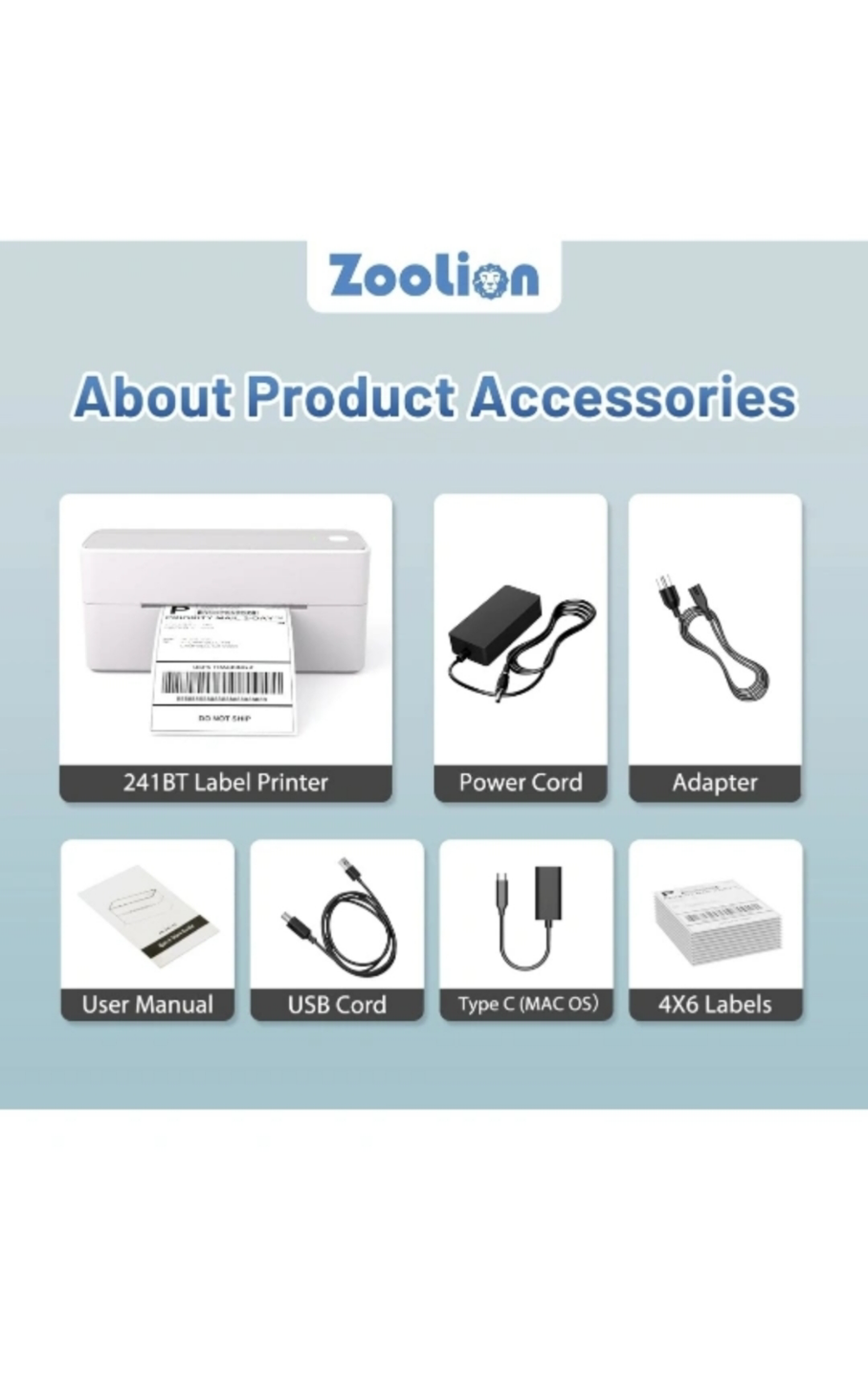 Zoolion 241BT Thermal Label Printer - Compact and Efficient - photo 4