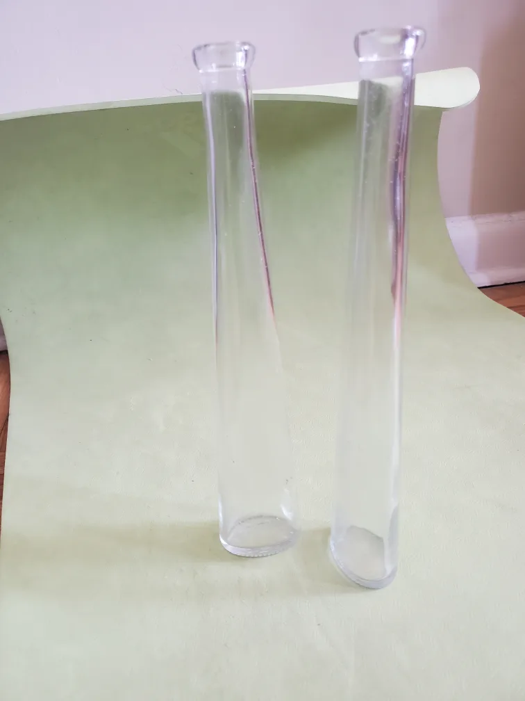 Pair of Clear Glass Bud Vases thumbnail