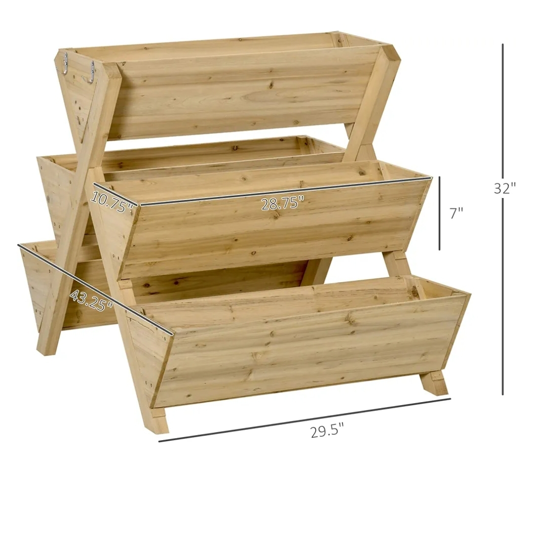 💚Three-Tiered Wooden Planter Box