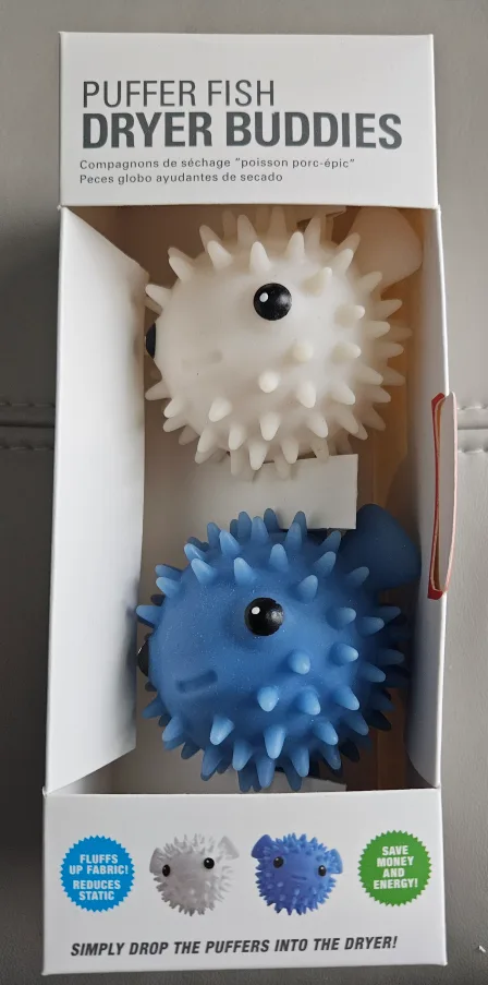 Brand New Kikkerland Puffer Fish Dryer Buddies balls image indicator(4)