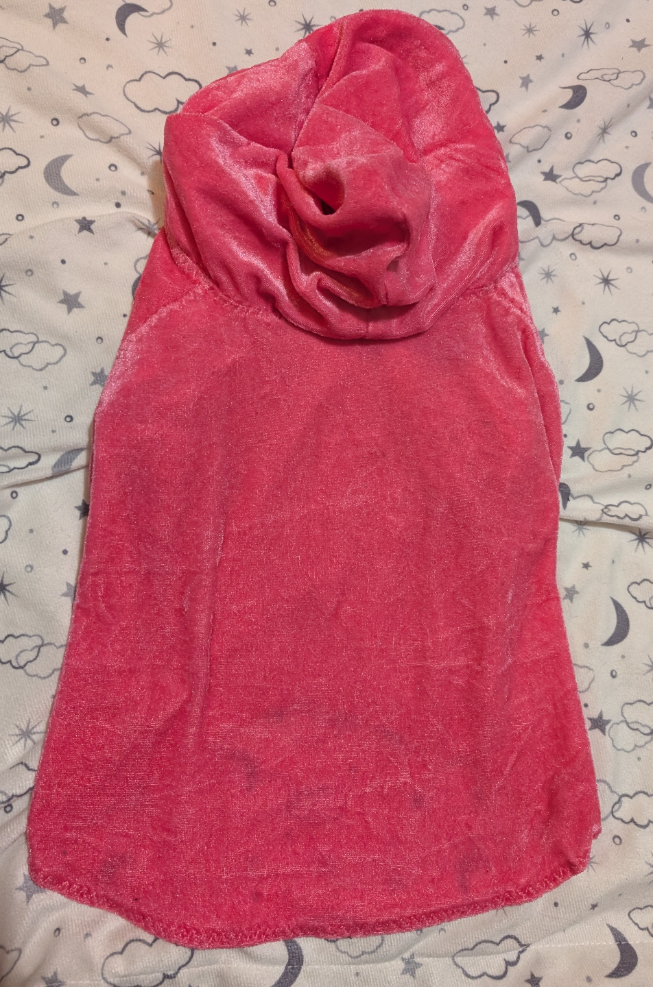 Size Medium Pink Stretch Velvet Dog Hoodie - photo 3