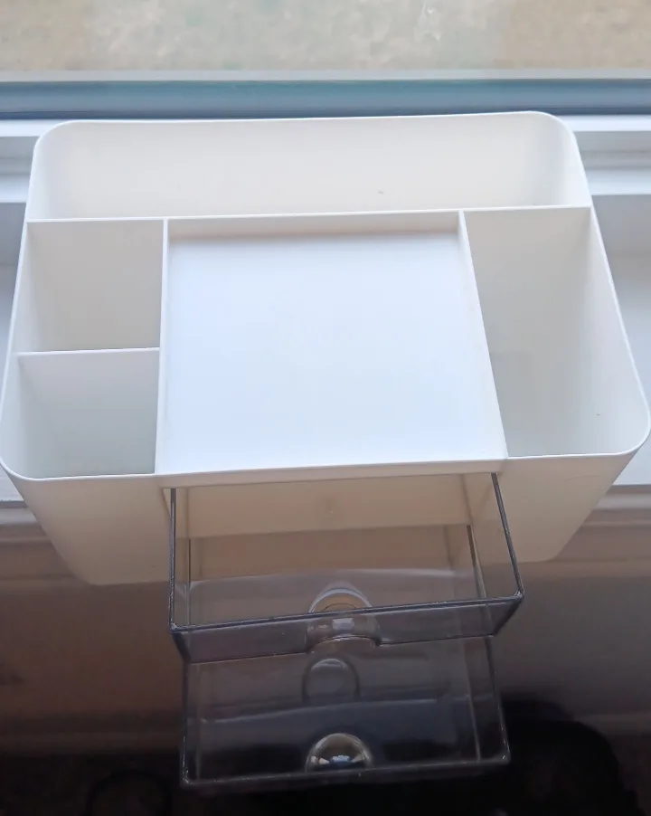 White Makeup Organiser with Two Clear Drawers image indicator(2)