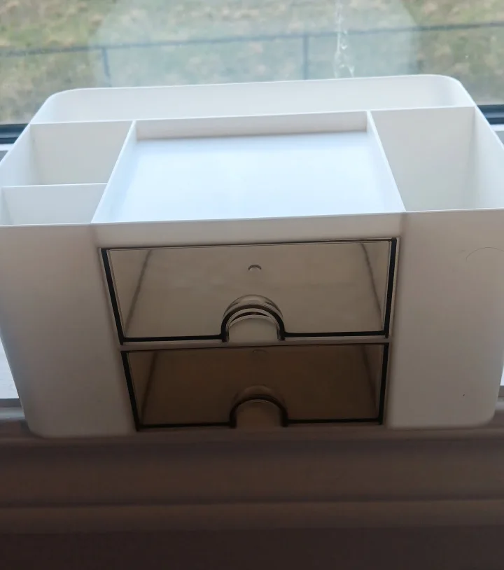 White Makeup Organiser with Two Clear Drawers image indicator(3)