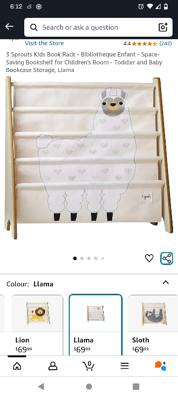 3 Sprouts Llama Book Rack