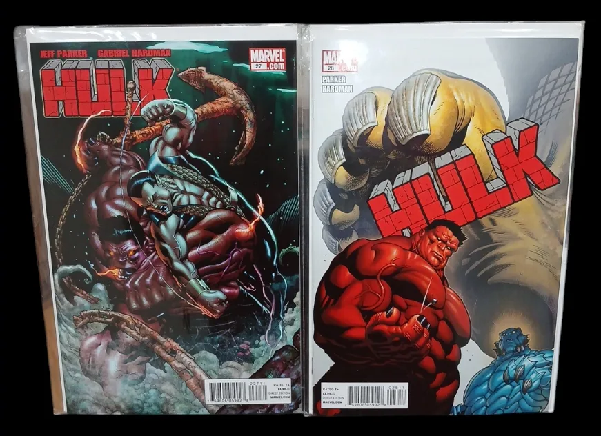 Hulk Comic Books and Red Hulk Plush Lot image indicator(4)