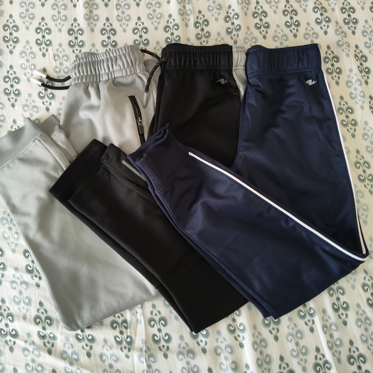 Three Boys' Athletic Joggers - Grey, Black, Navy