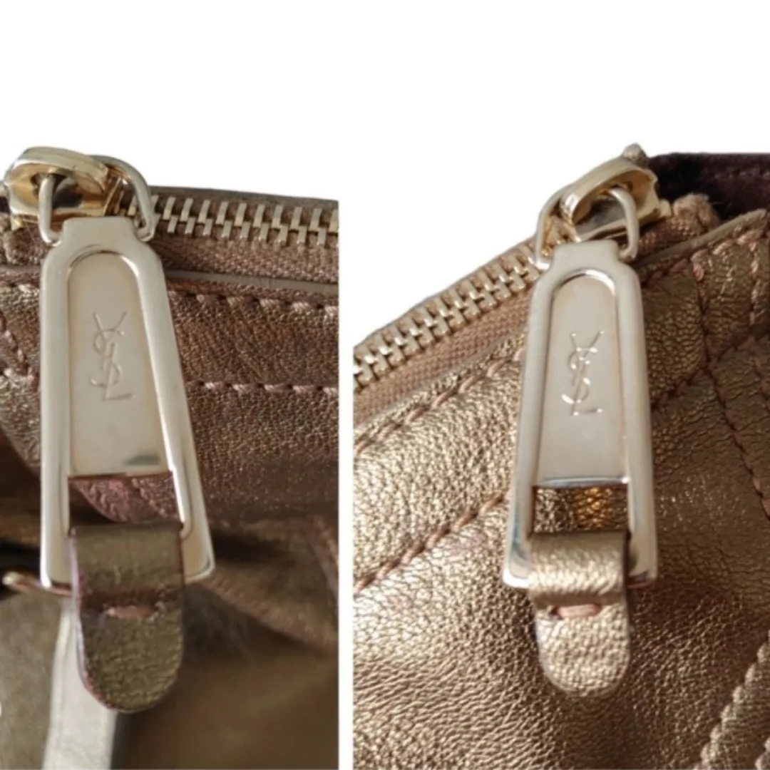 Yves Saint Laurent Large Gold Leather Tote Bag image indicator(7)