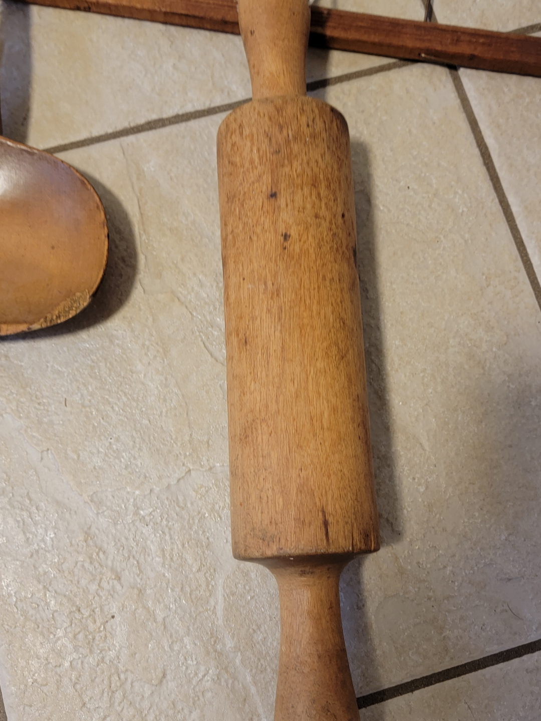 Antique Wooden Kitchen Utensil Set and display hanger - photo 2
