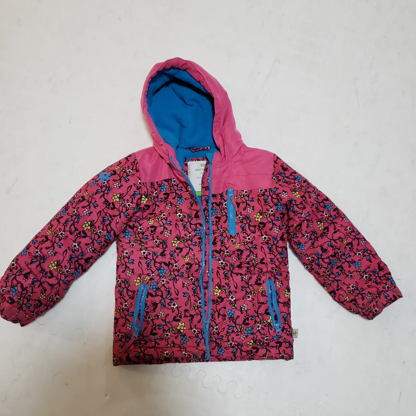 Hot Paws Kids 6X Pink Floral Winter Jacket size 6x thumbnail