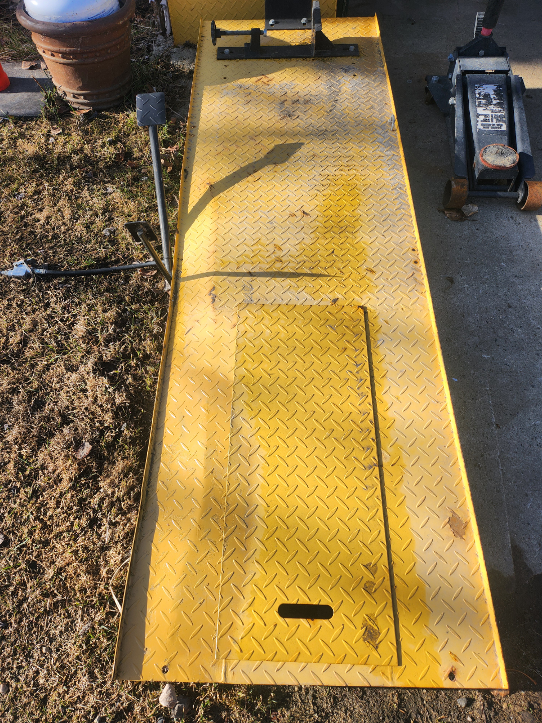 Yellow Steel Motorcycle Service Ramp