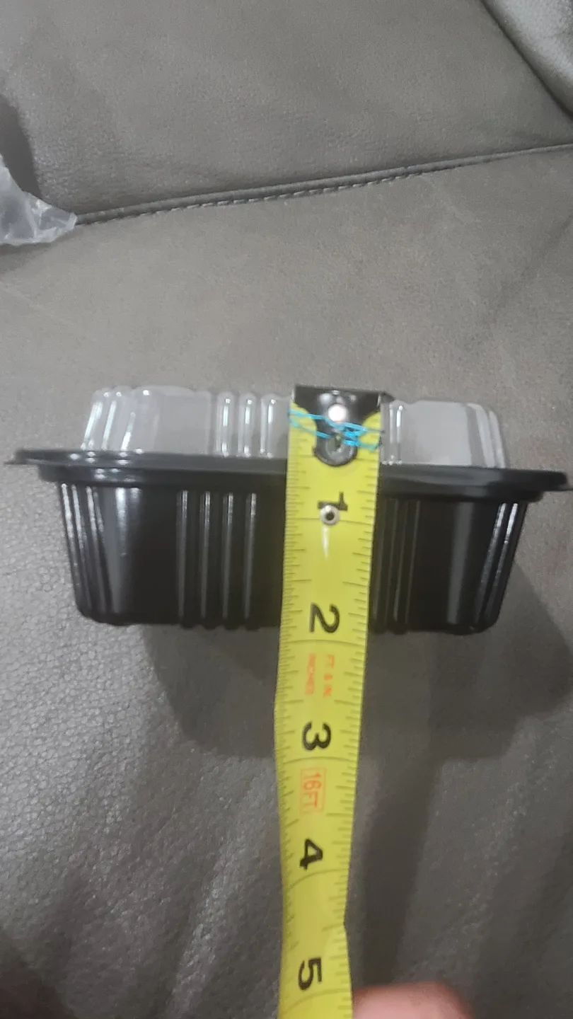 Black Plastic Food Containers with Lids (Pack of 50) image indicator(3)