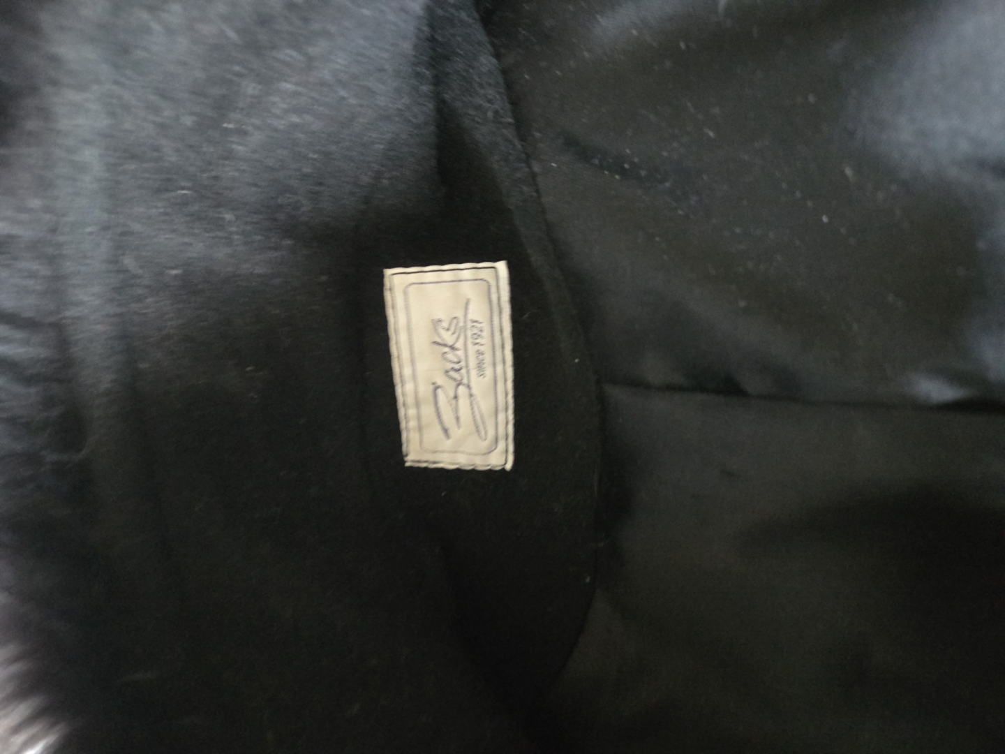 Black wool and cashmere coat, size 12