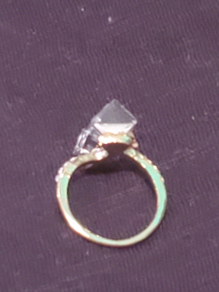 Gold/Silver Tone Ring with Rainbow Crystals (Size 6) - photo 3