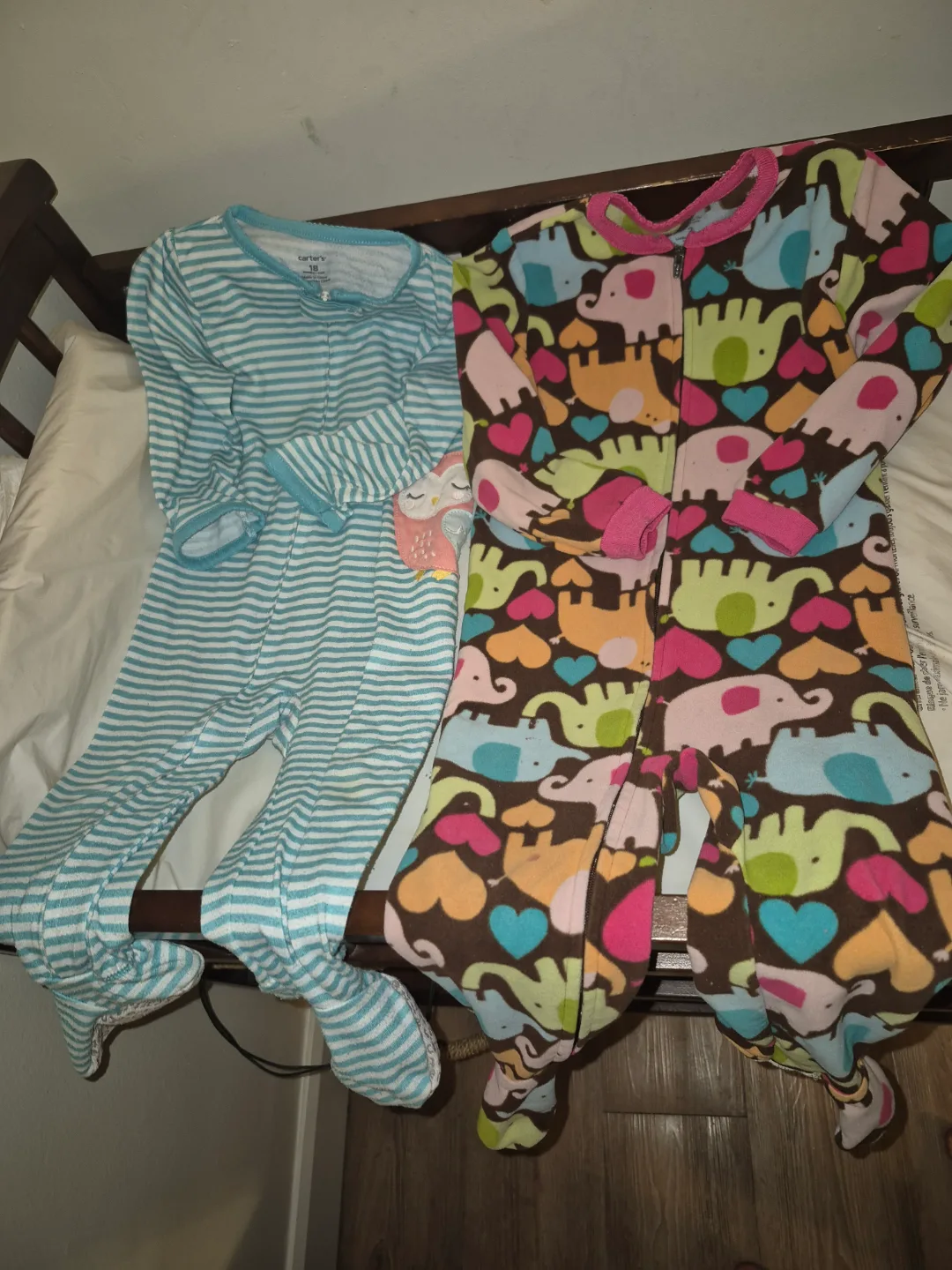 Carter's Baby Girl Sleepers - Size 18 Months and 2T image indicator(2)