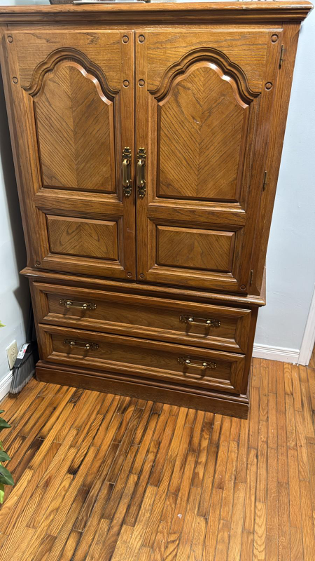 Vintage Wooden Armoire with Drawers - photo 2