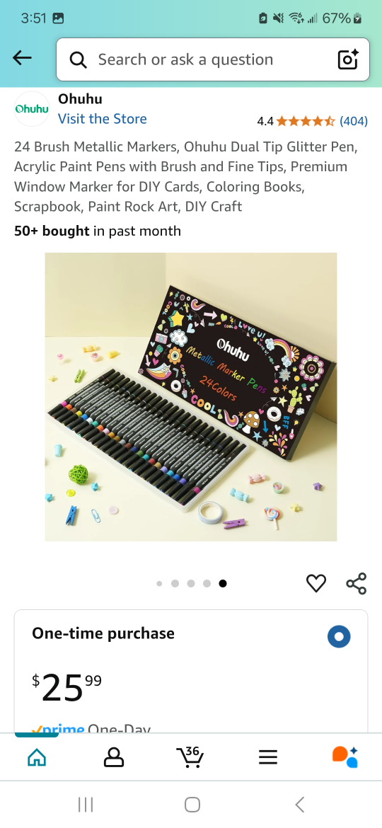 Ohuhu 24 Metallic Dual Tip Brush Markers