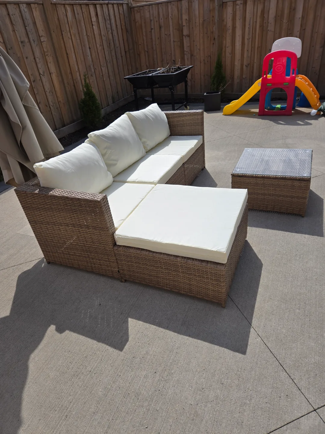 Outdoor Wicker Sectional Sofa Set with Coffee Table image indicator(3)