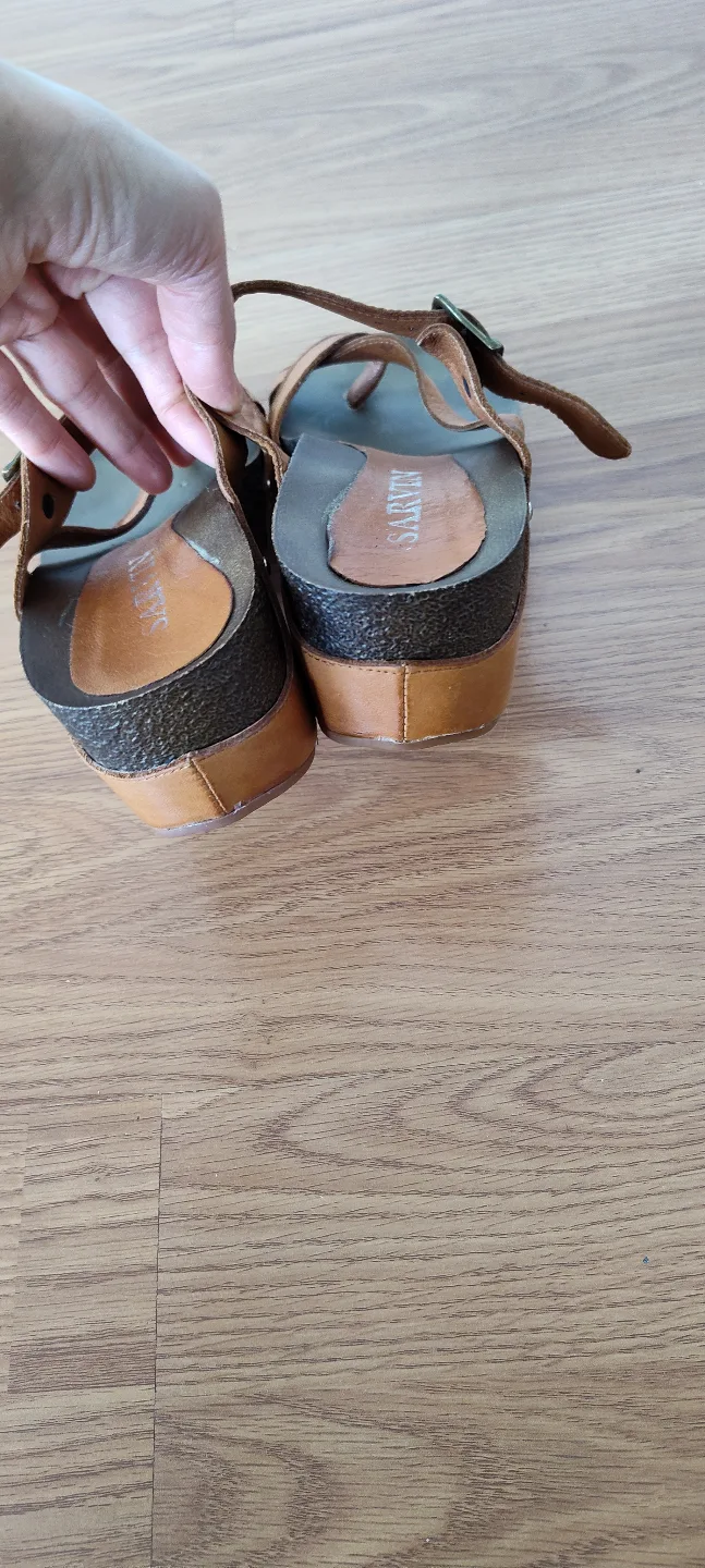 Brown Genuine Leather Sarvin Wedge Sandals image indicator(2)