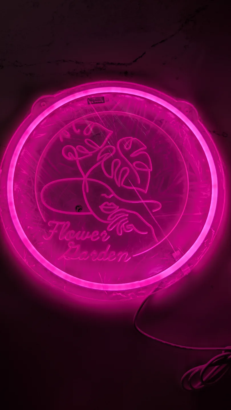 Pink Flower Garden Neon Light Sign thumbnail