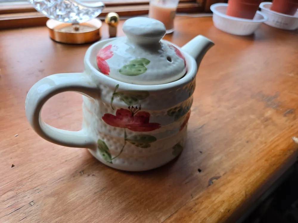 💚 Vintage Floral Teapot with Infuser image indicator(2)