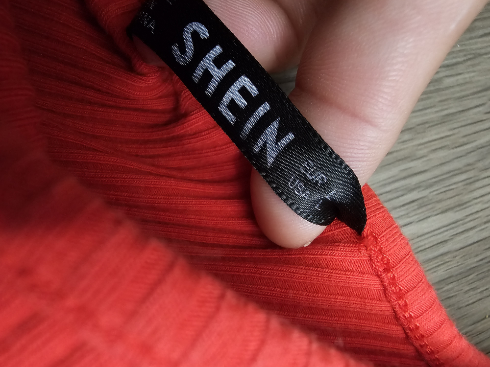 Red SHEIN One Shoulder Ribbed Crop Top - photo 3