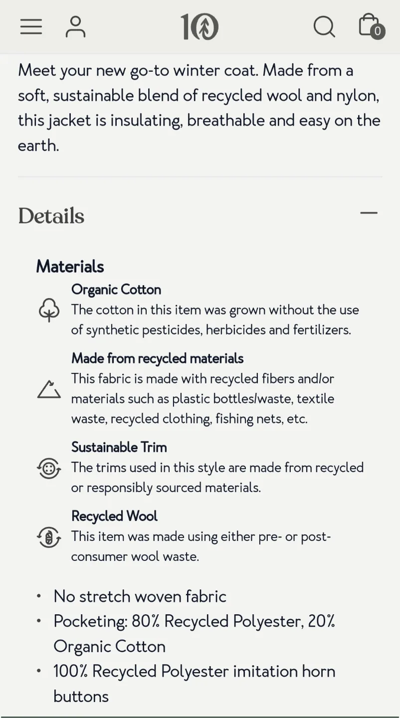 TenTree Recycled Wool Longline Coat image indicator(8)