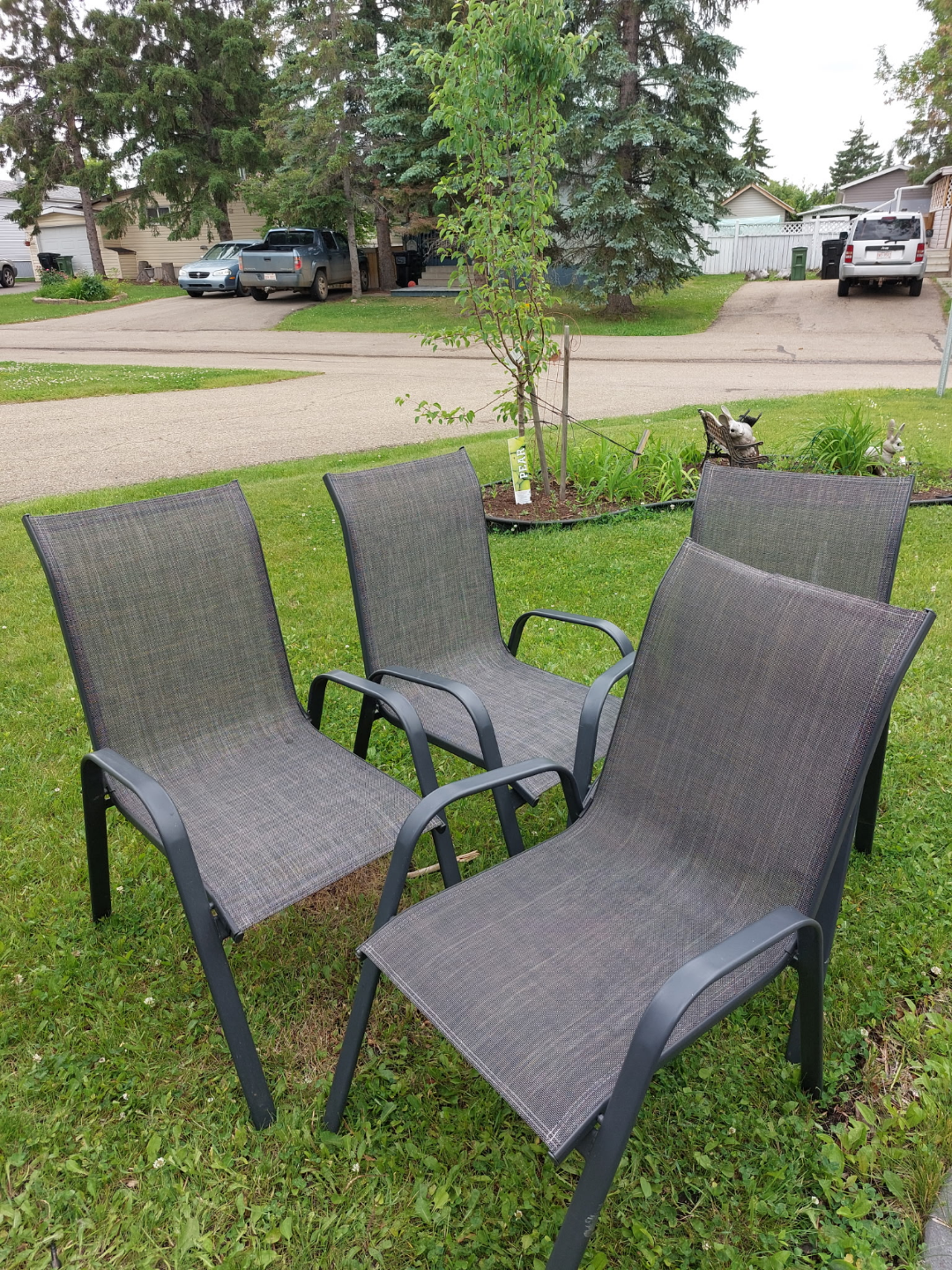 Patio Set: Glass Top Table and Four Sling Chairs - photo 3