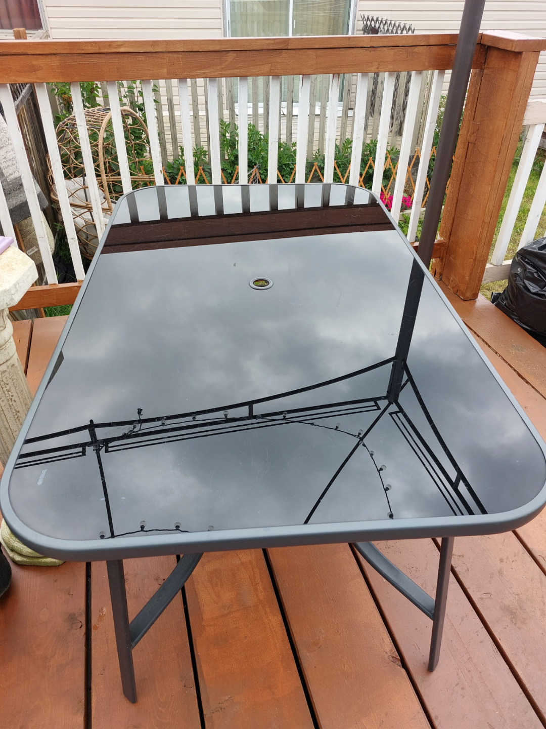 Patio Set: Glass Top Table and Four Sling Chairs - photo 4