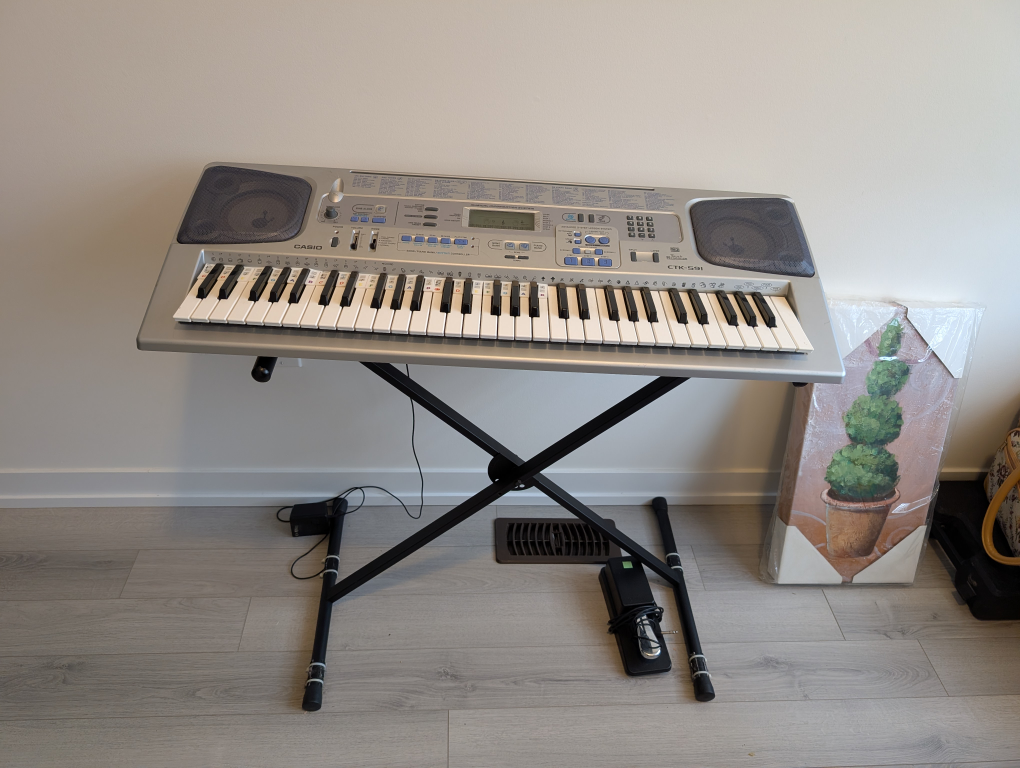 Casio CTK-591 Keyboard with Stand and Sustain Pedal
