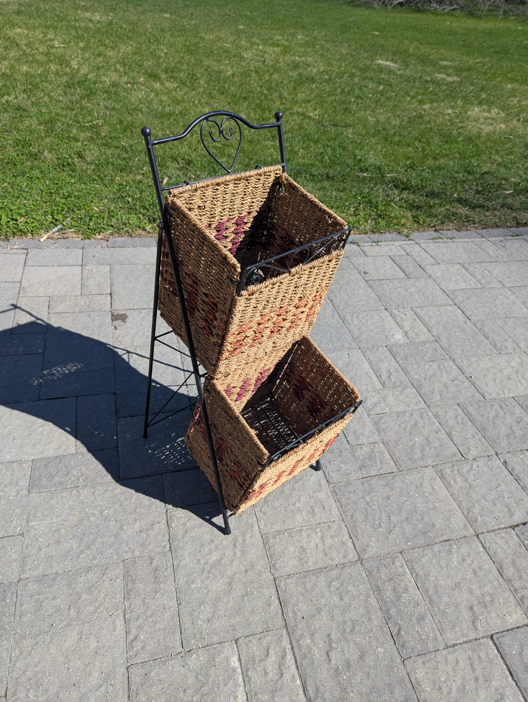 Two-Tiered Wicker Basket Organizer