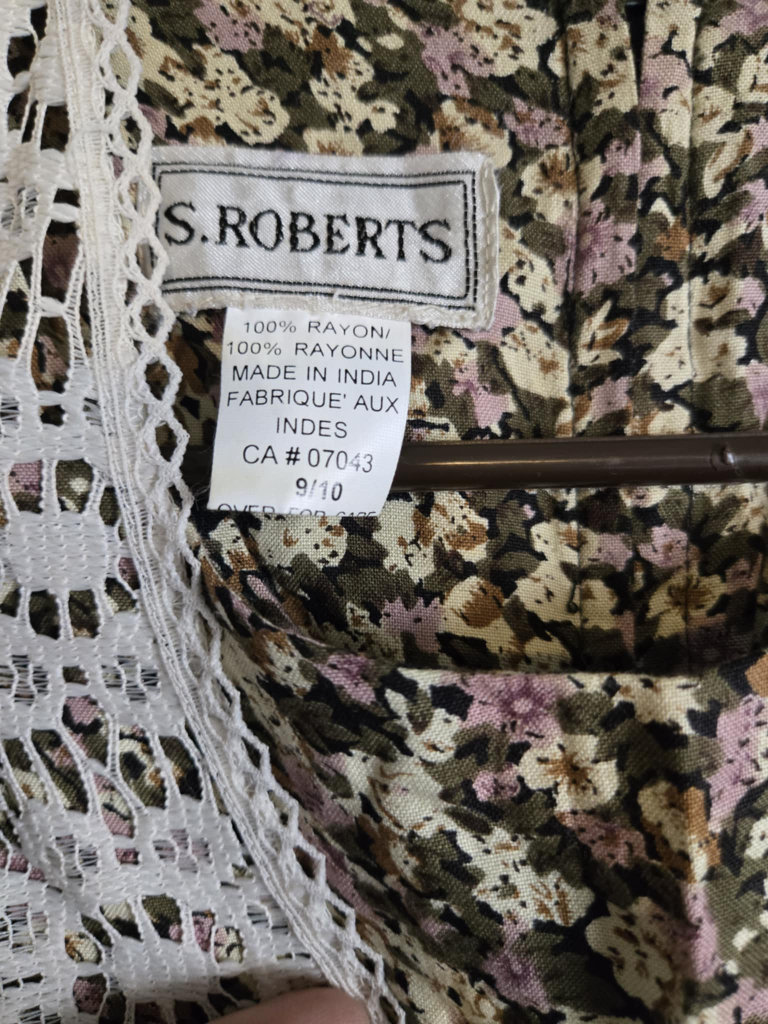Vintage S.Roberts floral dress with crochet overlay - photo 2