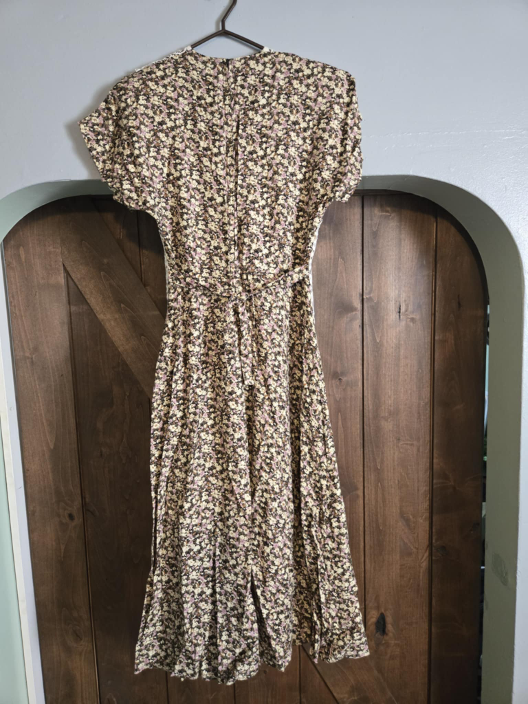 Vintage S.Roberts floral dress with crochet overlay - photo 3