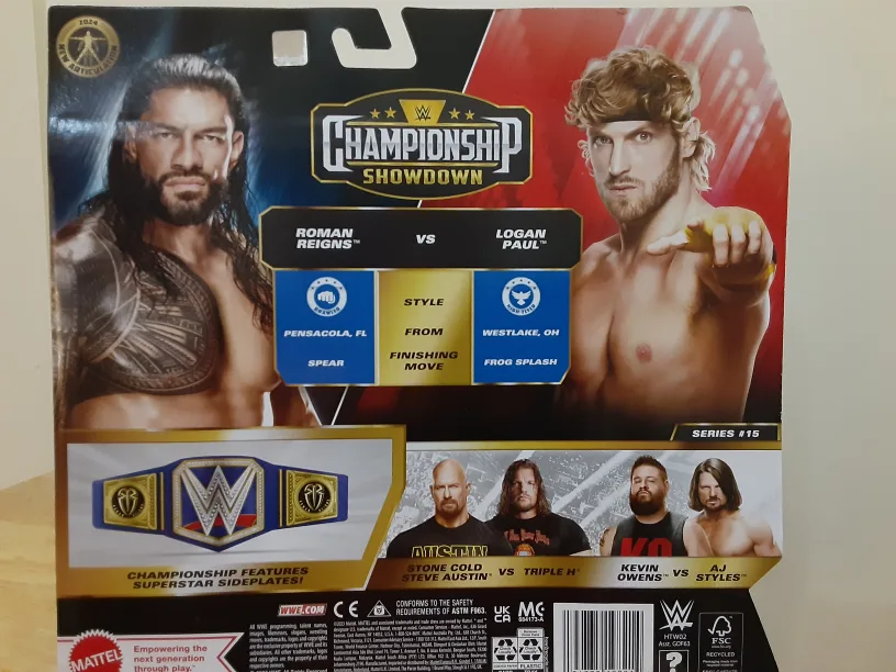 WWE Champion Figures Roman Reign vs Logan Paul Collectible Set image indicator(2)