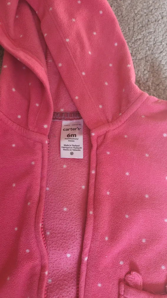 Carter's Baby Girl's Pink Zip-Up Hoodie 💚 image indicator(2)