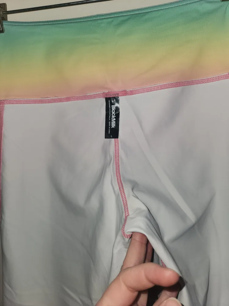Large BlackMilk Clothing Rainbow gym leggings image indicator(3)
