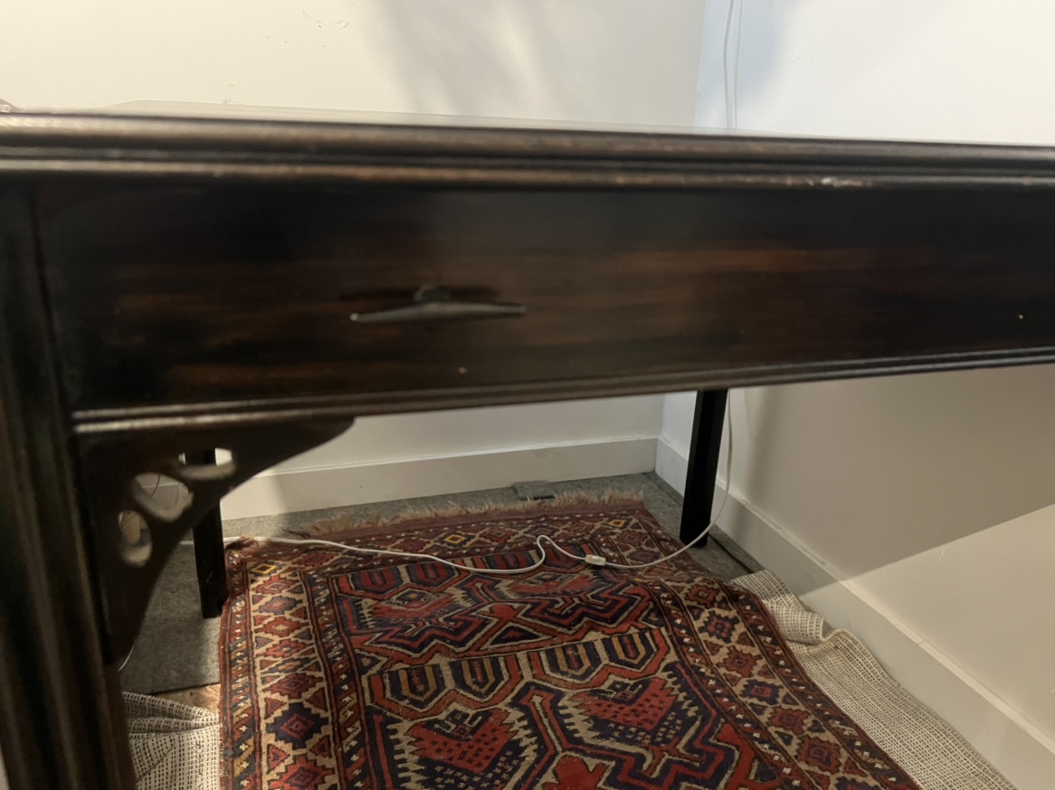 Vintage 1930s Dark Wood Folding Dining Table - photo 4
