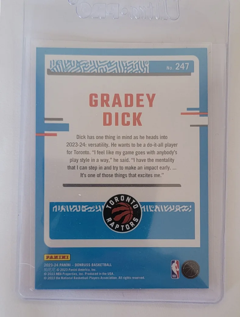 Gradey Dick Rated Rookie Donruss Basketball Card #247 image indicator(2)