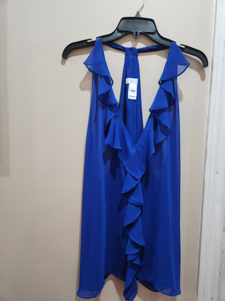 Royal Blue Ruffled Halter Top