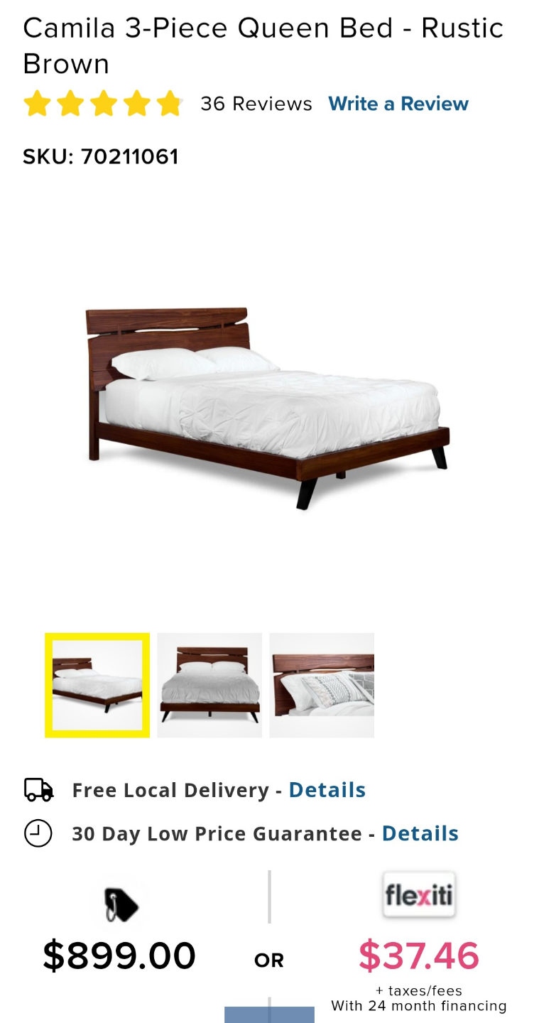 Camila Queen Bed - Rustic Brown - Live Edge Design - photo 2