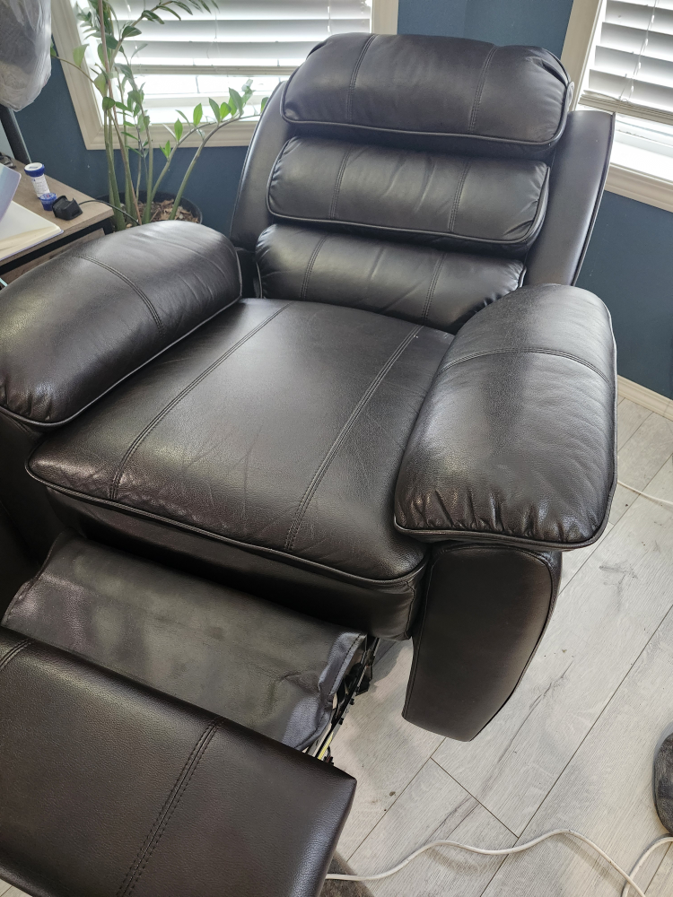 Brown Faux Leather Recliner - photo 4