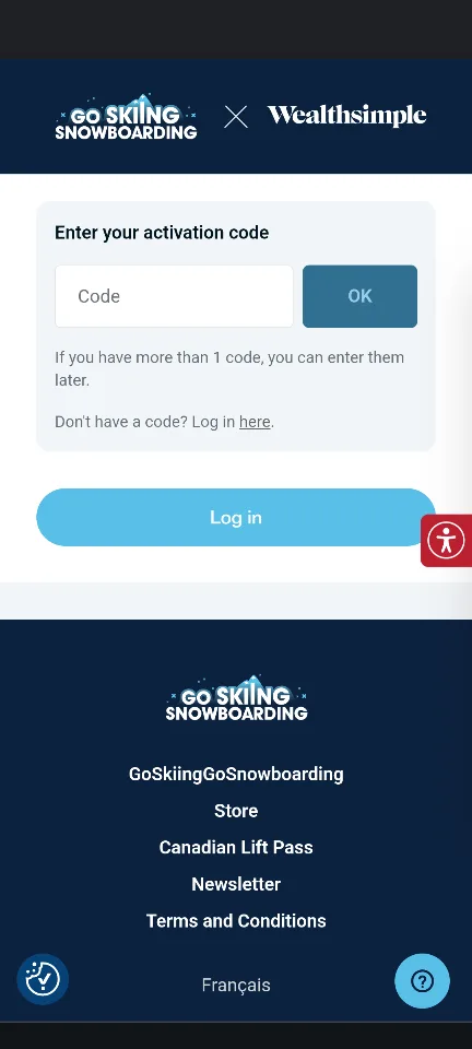 One (1) Platinum Canadian Lift Pass Ticket image indicator(5)
