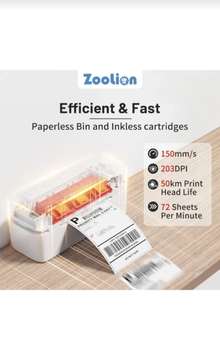 Zoolion 241BT Thermal Label Printer - Compact and Efficient image indicator(5)