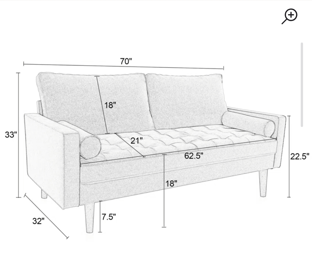 Faux Leather Loveseat Couch - photo 4